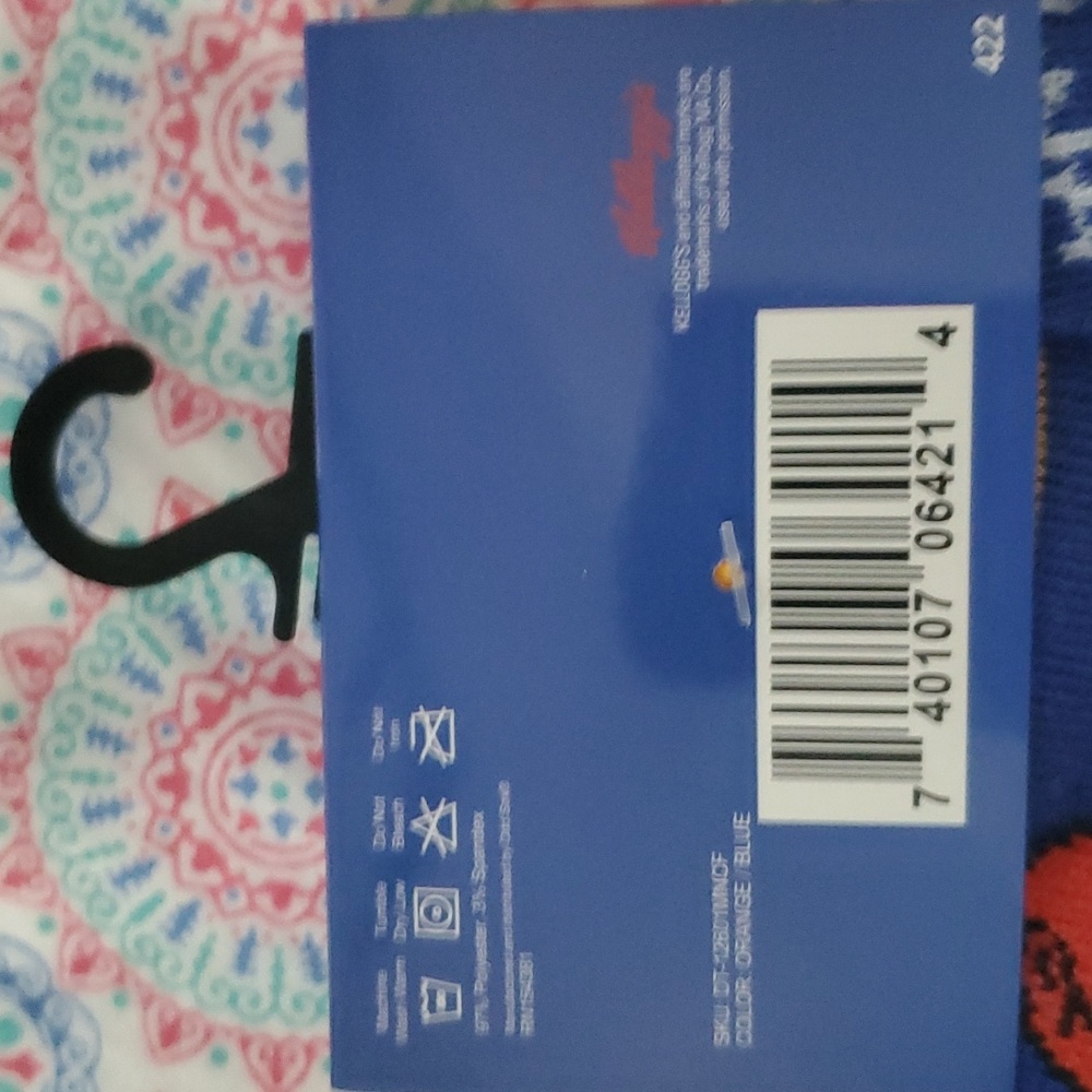 2/$8 🧦Men 6-12 Socks Frosted Flakes Crew Socks One Pair Blue Kellogg's NEW - Picture 3 of 3